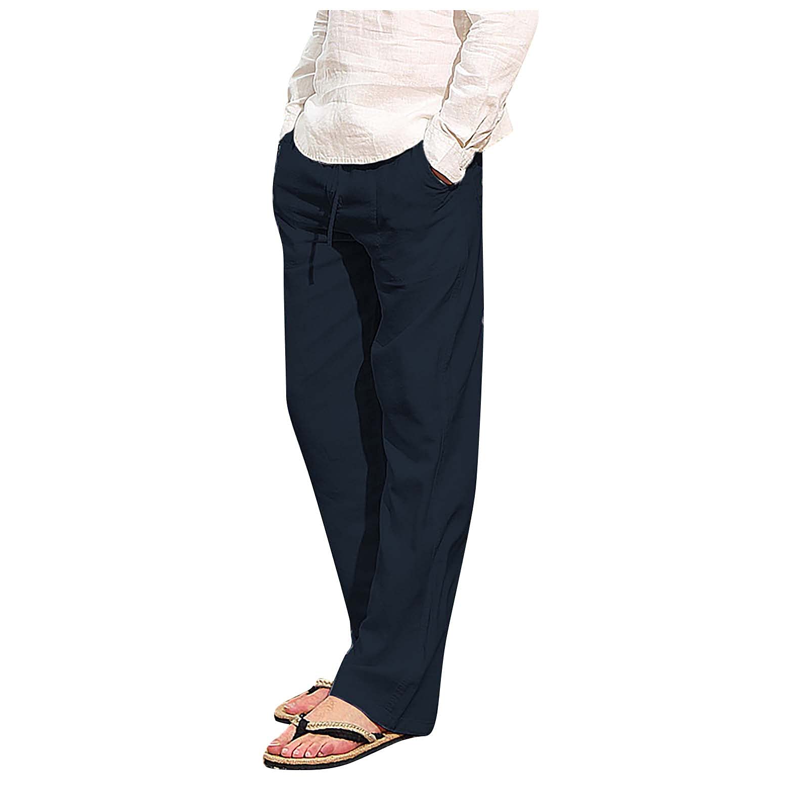 **Men's Solid Outdoor Hiking Drawstring Cargo Pants - Lightweight, Durable & Comfortable Work Casual Pants for Hiking, Camping & Everyday Wear**