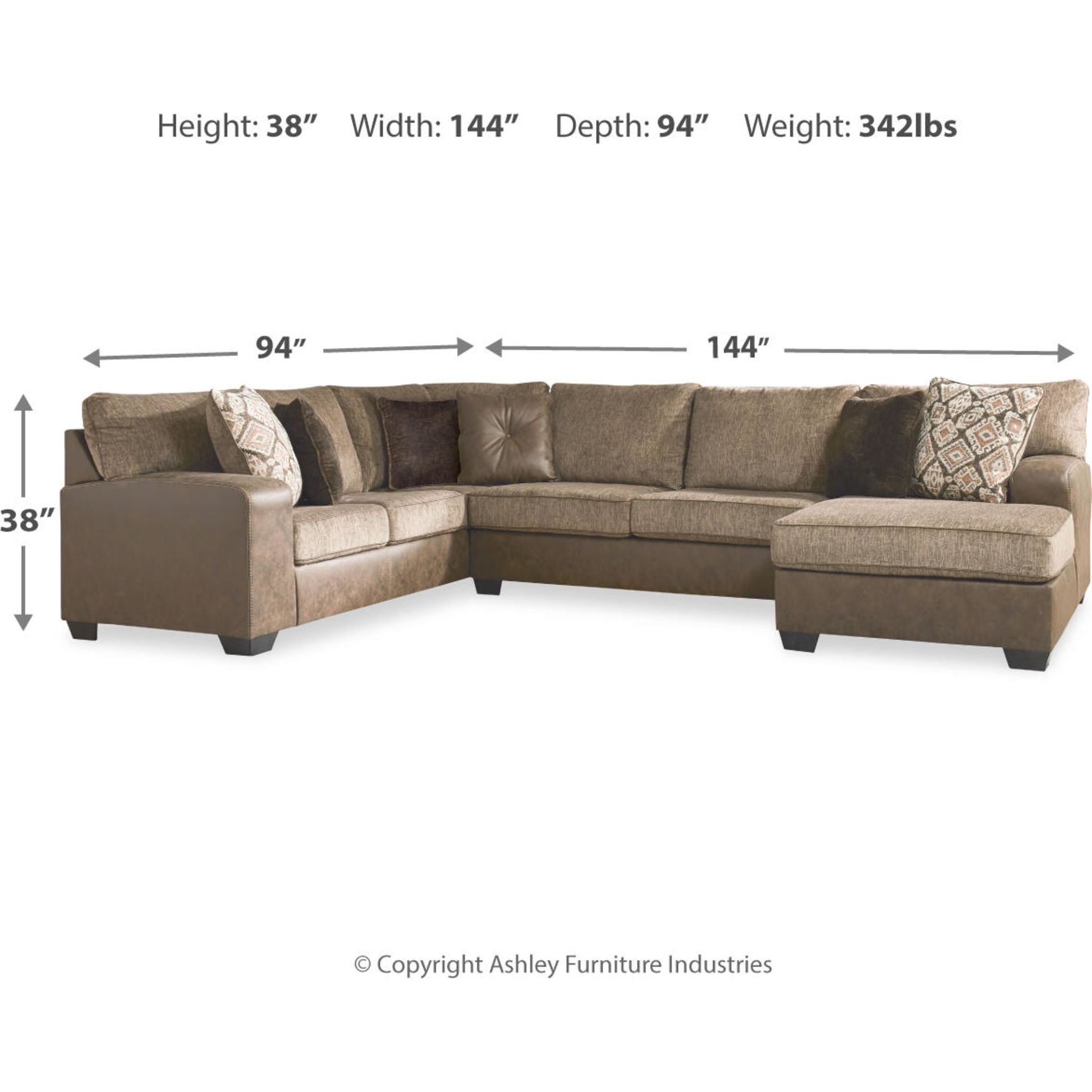Luxury Abalone 3-Piece Sectional Sofa with Chaise Lounge - Modern L-Shaped Living Room Furniture for Home Theater & Family Gatherings