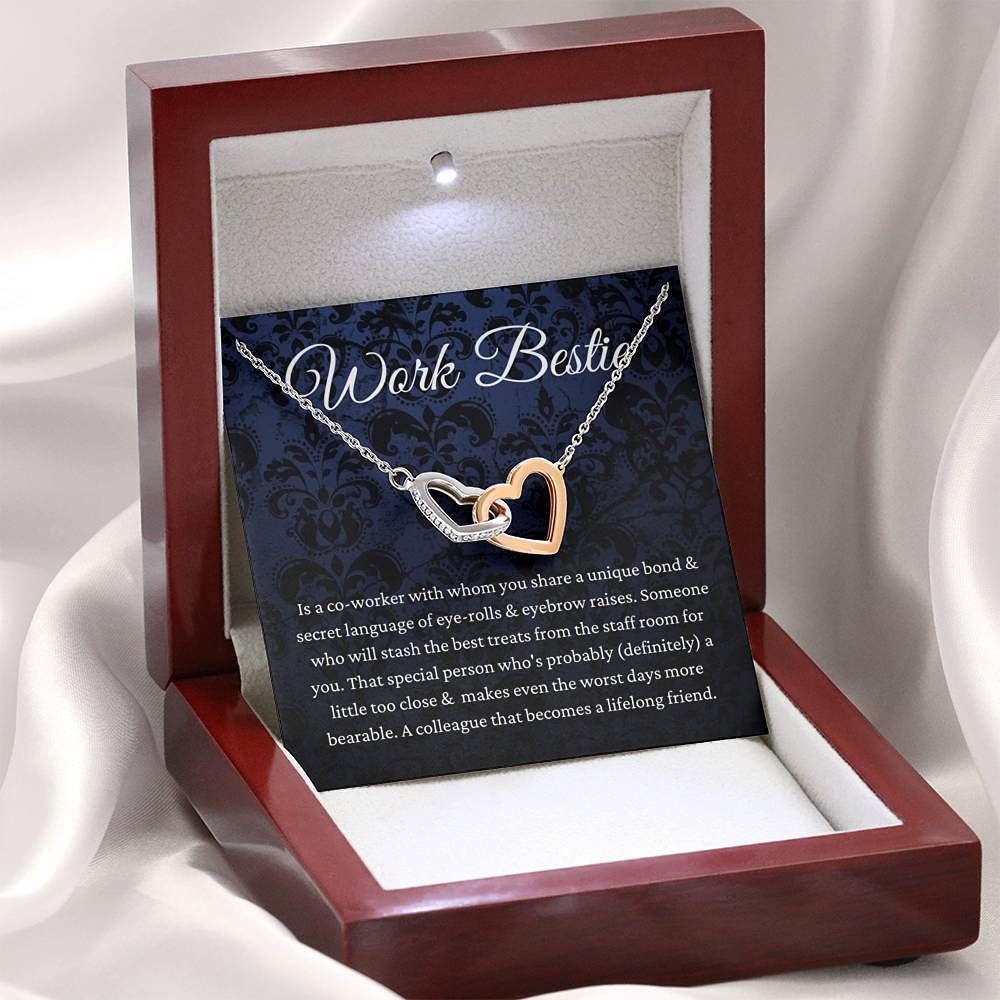 Personalized Heart Necklace - Handmade Jewelry Gift for Best Friend & Coworker | Work Bestie, Leaving Gift