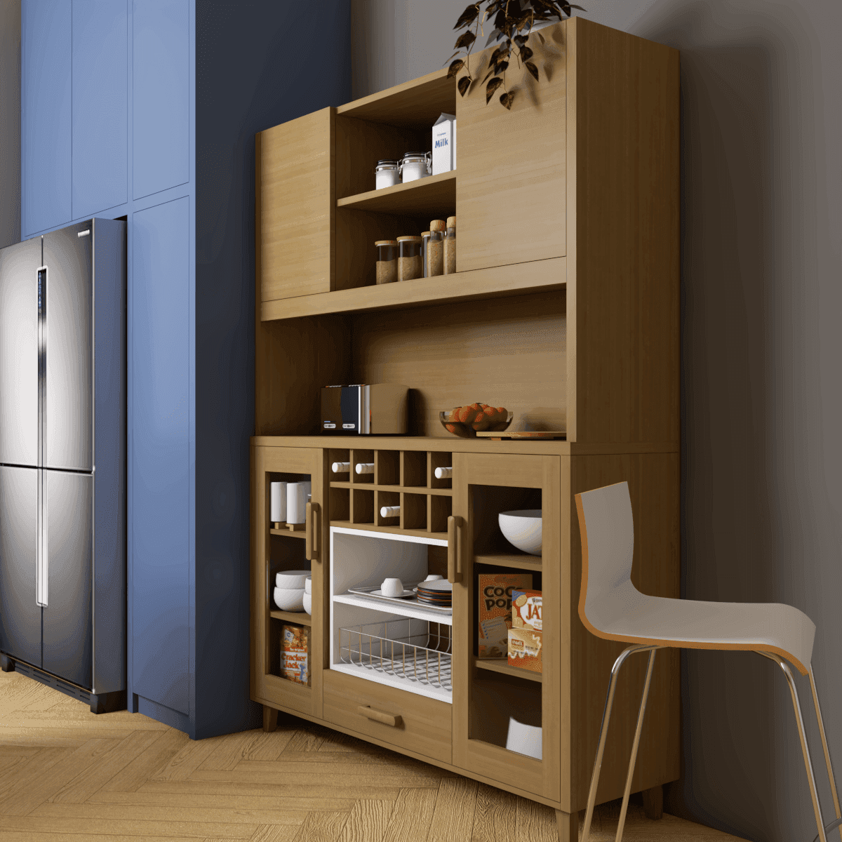 Lexina II Kitchen Cabinet - Premium Quality Storage Solution for Modern Kitchens | Perfect for Organizing Cookware, Dishes & Pantry Items