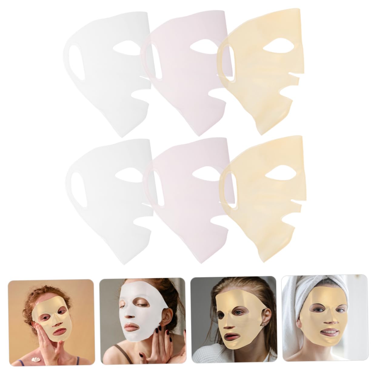 FOMIYES 6pcs Reusable Silicone Mask Holder for Sheet Masks - Earring Style Face Cover for Moisturizing Skincare & Spa Treatments at Home