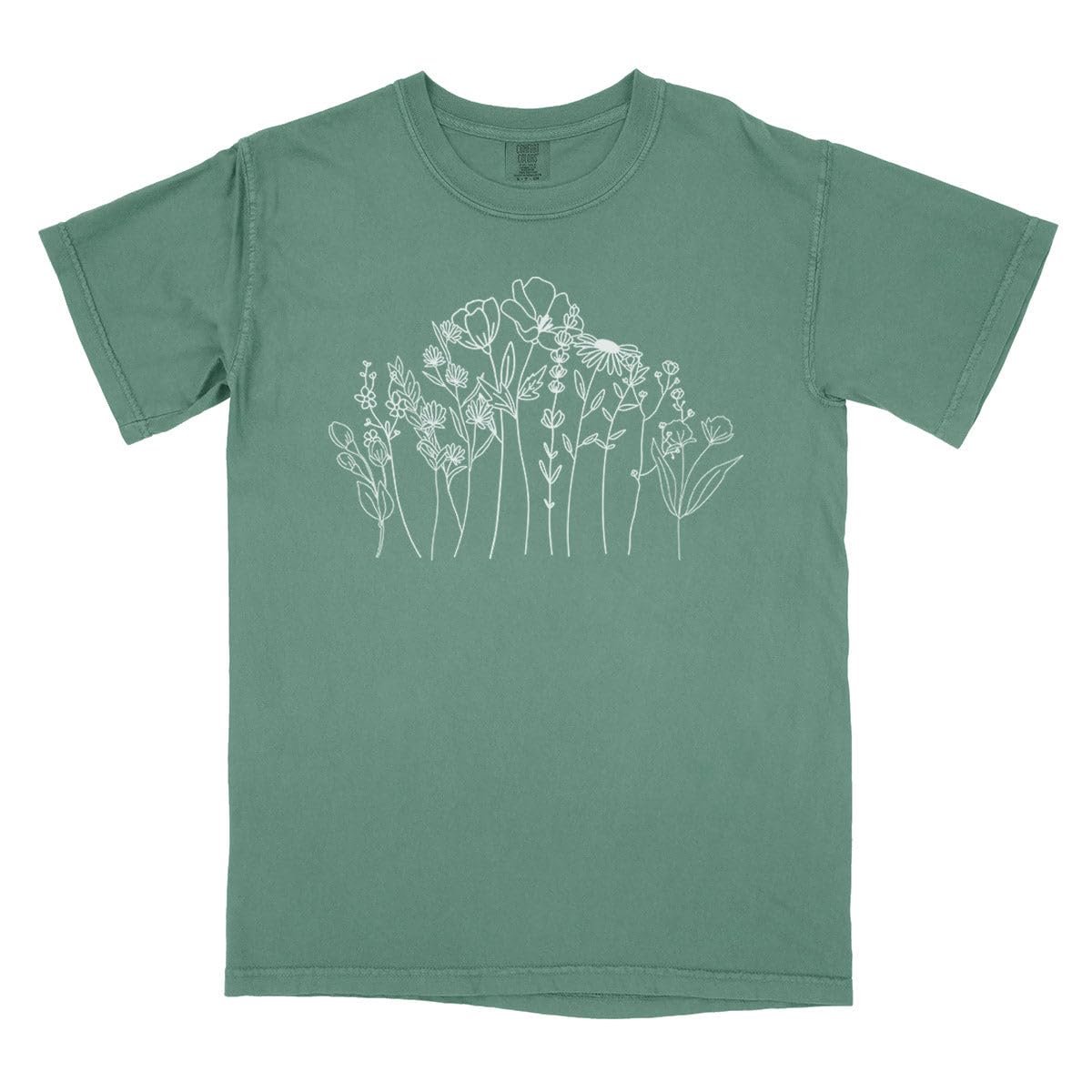Comfort Colors Unisex Short Sleeve T-Shirt with Wildflower Print - Soft Cotton Tee for Casual Wear, Outdoor Activities & Everyday Comfort