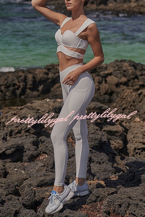 High Waist Yoga Leggings with Pockets - Women's Workout Tights for Running, Gym & Lounge - Stretchy Comfortable Activewear