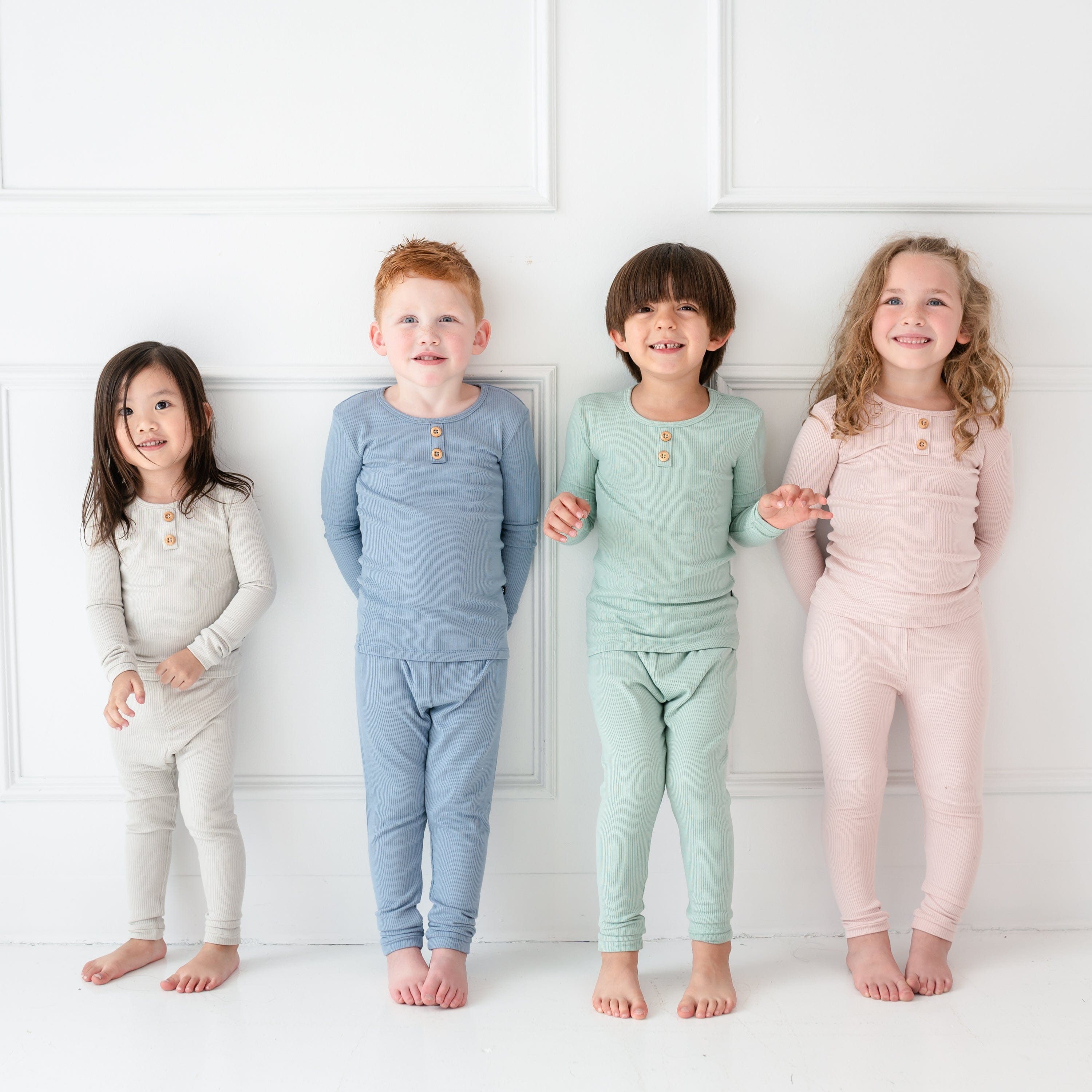 Soft Ribbed Henley Top & Shorts Set in Blush Pink | Women's Casual Loungewear for Home & Weekend Outings