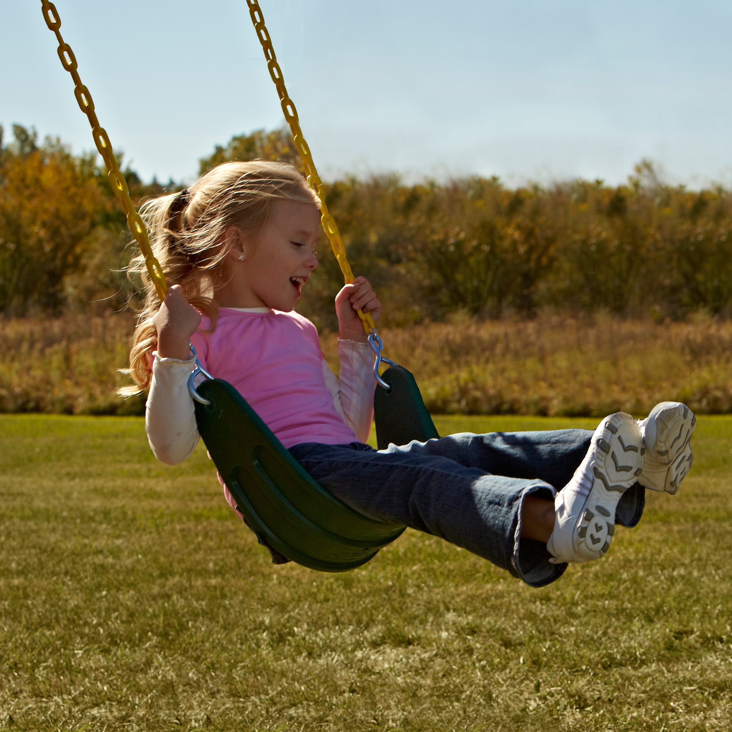 Heavy-Duty Green Swing Seats with Stand-Up Swing Set - WS 5109 Swing-N-Slide Bundle for Kids Outdoor Play | Perfect for Backyards, Parks & Playgrounds