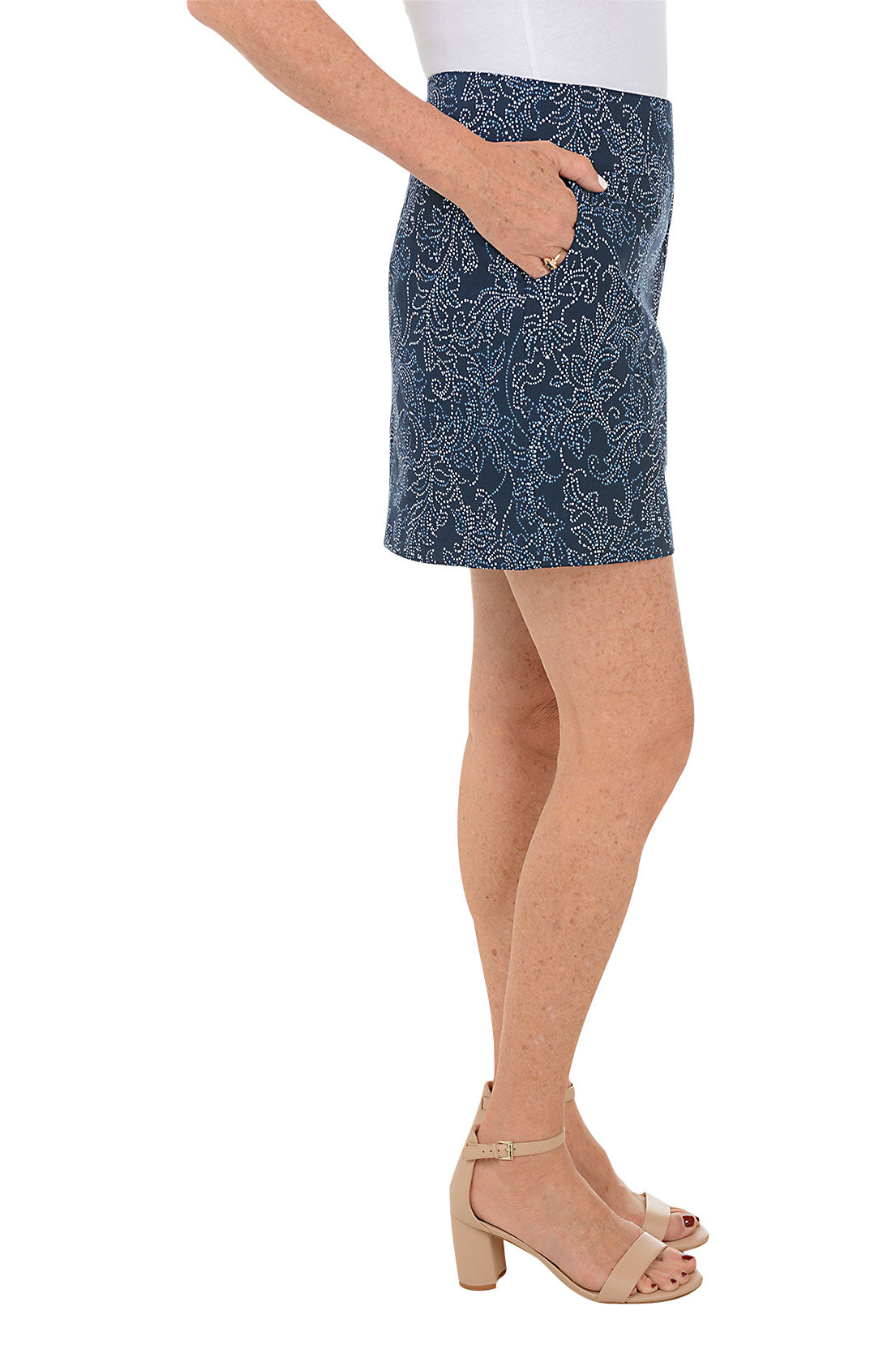 Petite Riviera Floral Print Pull-On Skort for Women - Comfortable Stretchy Waistband, Perfect for Golf, Tennis & Summer Outings