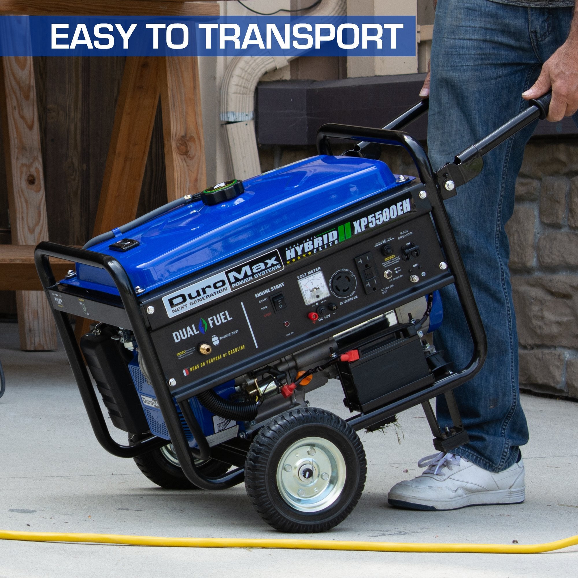 DuroMax XP5500EH 5500W Dual Fuel Portable Generator with Electric Start - Gas & Propane Powered for Camping, RV, Home Backup Power & Emergency Use