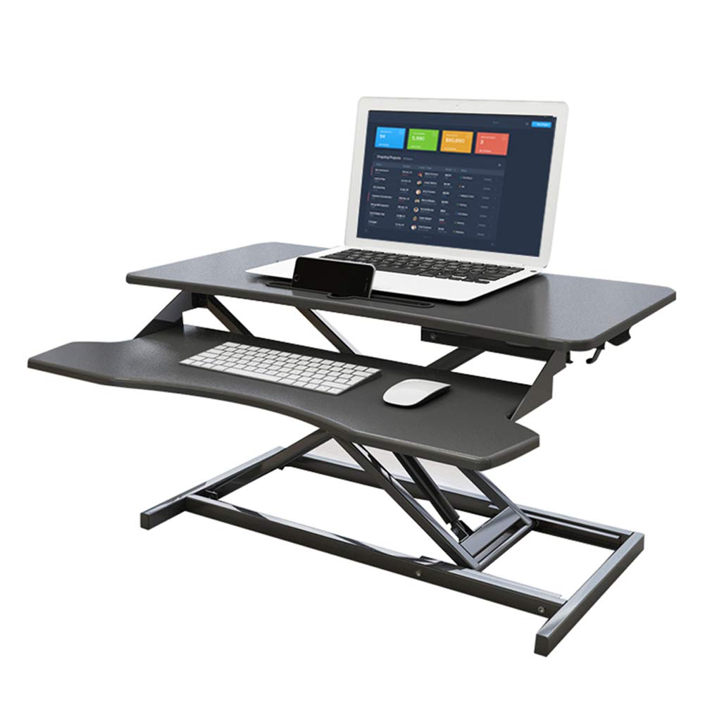 Adjustable Laptop Stand for Standing Desk - Portable Foldable Ergonomic Workstation with Deep Keyboard Tray | Perfect for Home Office, Gaming & Remote Work
