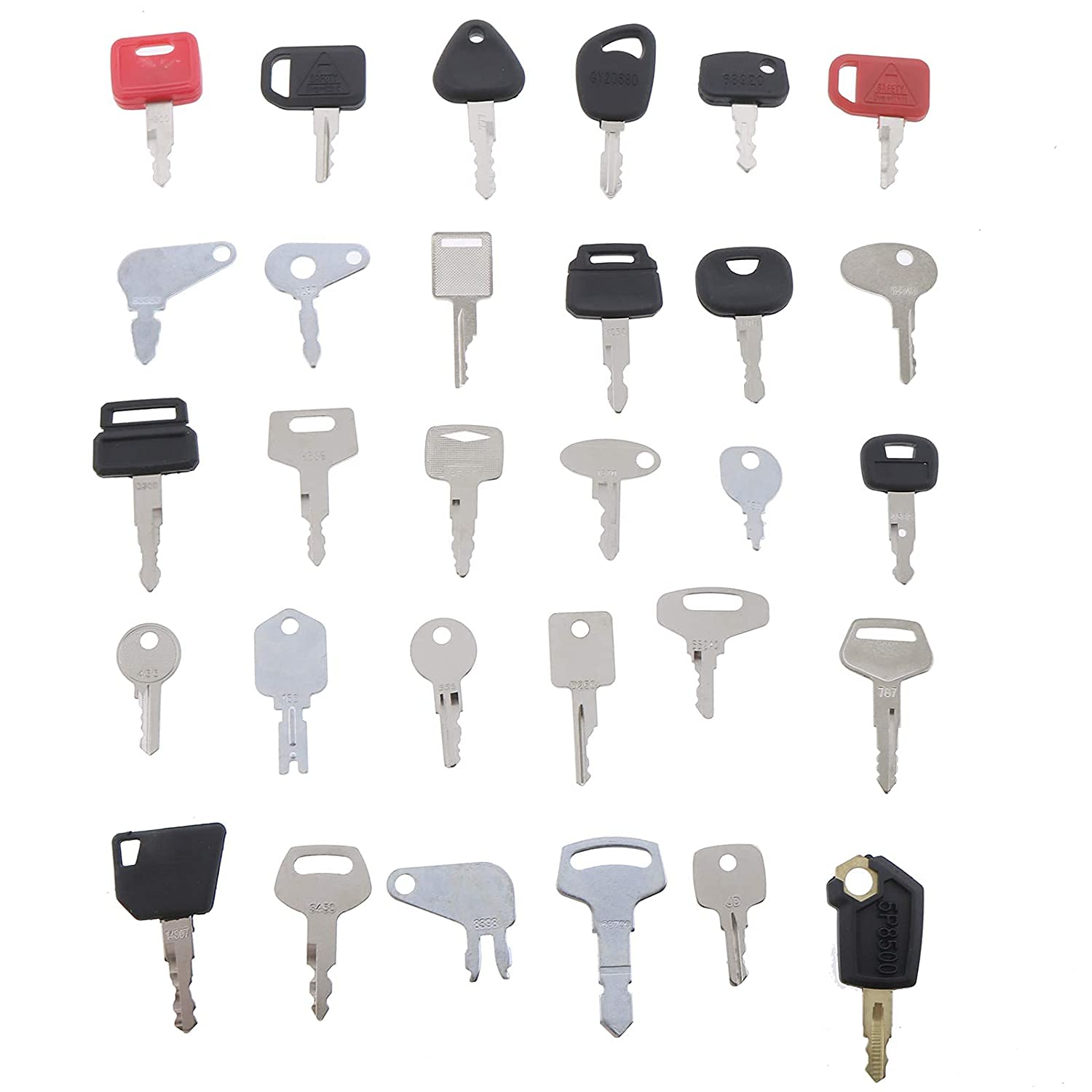 30 Heavy Equipment Key Blanks Set - Construction Ignition Keys for Excavators & Bulldozers