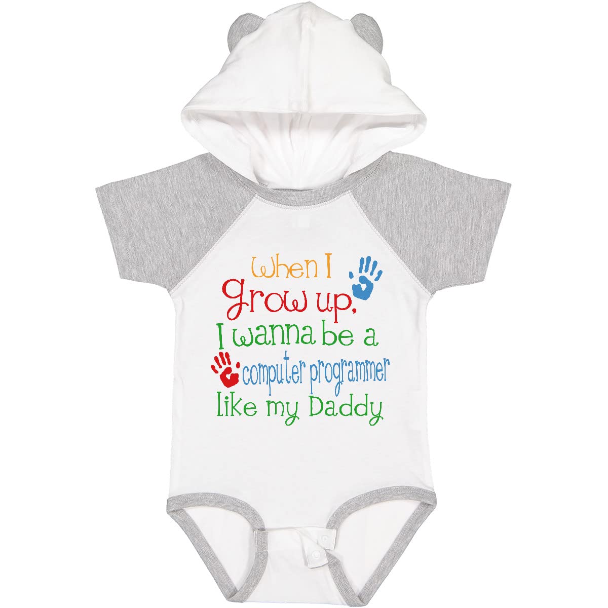 Inktastic Cute Computer Programmer Like Daddy Baby Bodysuit - Soft Cotton Onesie for Newborns & Infants - Perfect Gift for Tech-Savvy Dads & Coding Enthusiasts (Great for Family Photos, Baby Showers & First Birthday Parties)