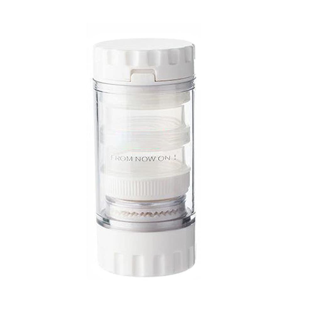 DOITOOL White Metal Lip Gloss Containers & Pill Crusher - Manual Medicine Grinder, Tablet Pulverizer, Kids Pill Cutter & Storage Box - Perfect for Travel, Home Medicine Organization & Daily Vitamin Routine
