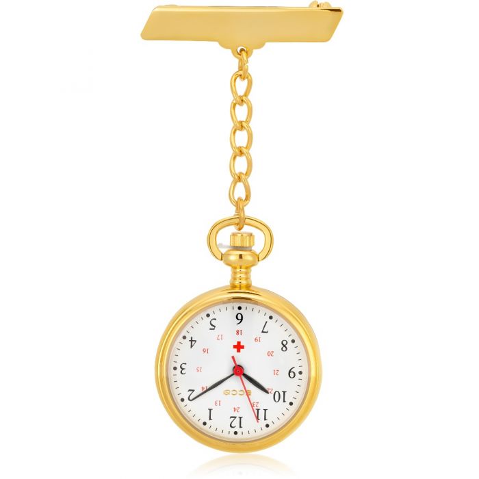 Ellis & Co Nurses FOB Watch - Stainless Steel Medical Pocket Watch with Clip for Nurses, Doctors & Healthcare Professionals - Perfect for Clinical Shifts & Patient Care
