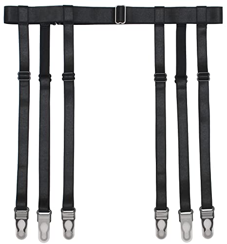 Black, 6 Straps Garter Clips