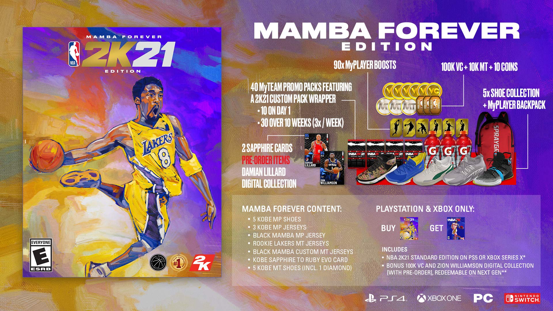 NBA 2K21 Mamba Forever Edition for Nintendo Switch - Basketball Video Game with Kobe Bryant Tribute | Perfect for Gaming Enthusiasts & Sports Fans