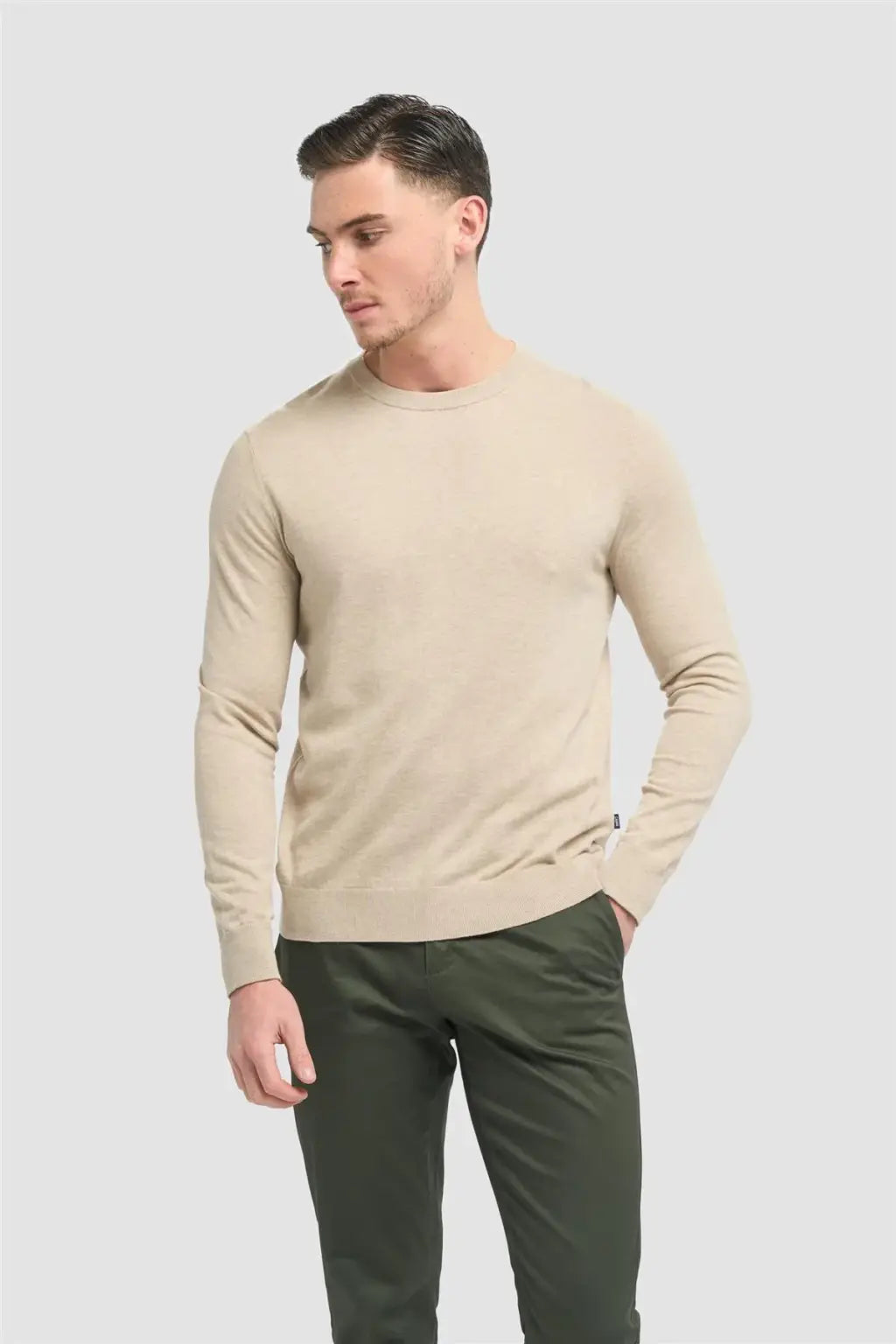 Cavani Men's Savio Lightweight Crew Neck Sweater | Soft Cotton Knit Pullover for Casual Wear & Layering | Perfect for Office, Travel & Everyday Comfort