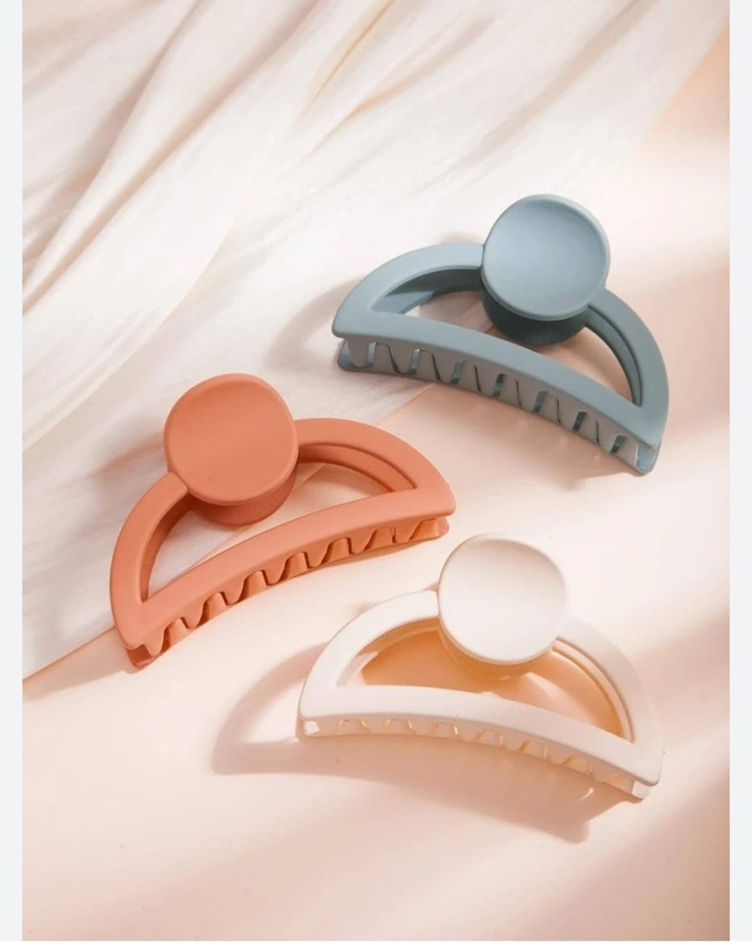 Alamodey Plastic Hair Clips for Women & Girls - Non-Slip Hair Claw Clutchers (Multicolor, Pack of 3) | Perfect for School, Work, Parties & Everyday Styling