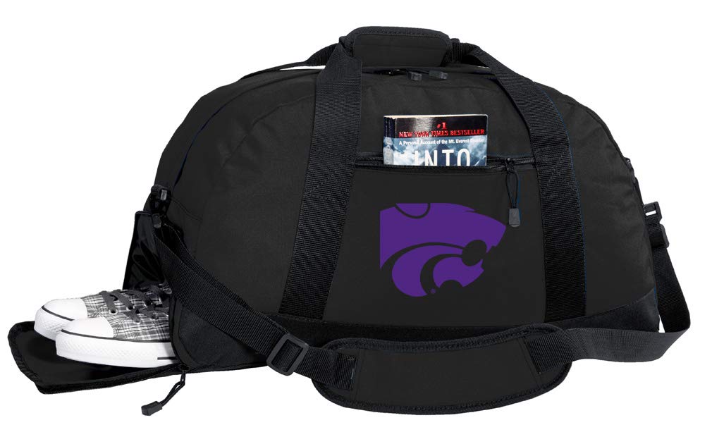 Kansas State Wildcats Duffle Bag with Shoe Compartment - Durable Gym Bag for Travel, Sports & Workout - Perfect for College Students, Athletes & Fans