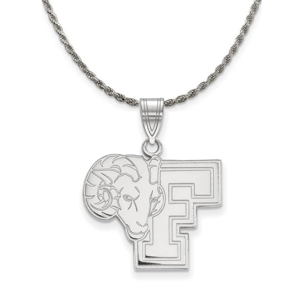 Fordham University Sterling Silver Black Bow Pendant Necklace - Perfect for Graduation Gifts, Alumni Pride & Elegant Everyday Wear
