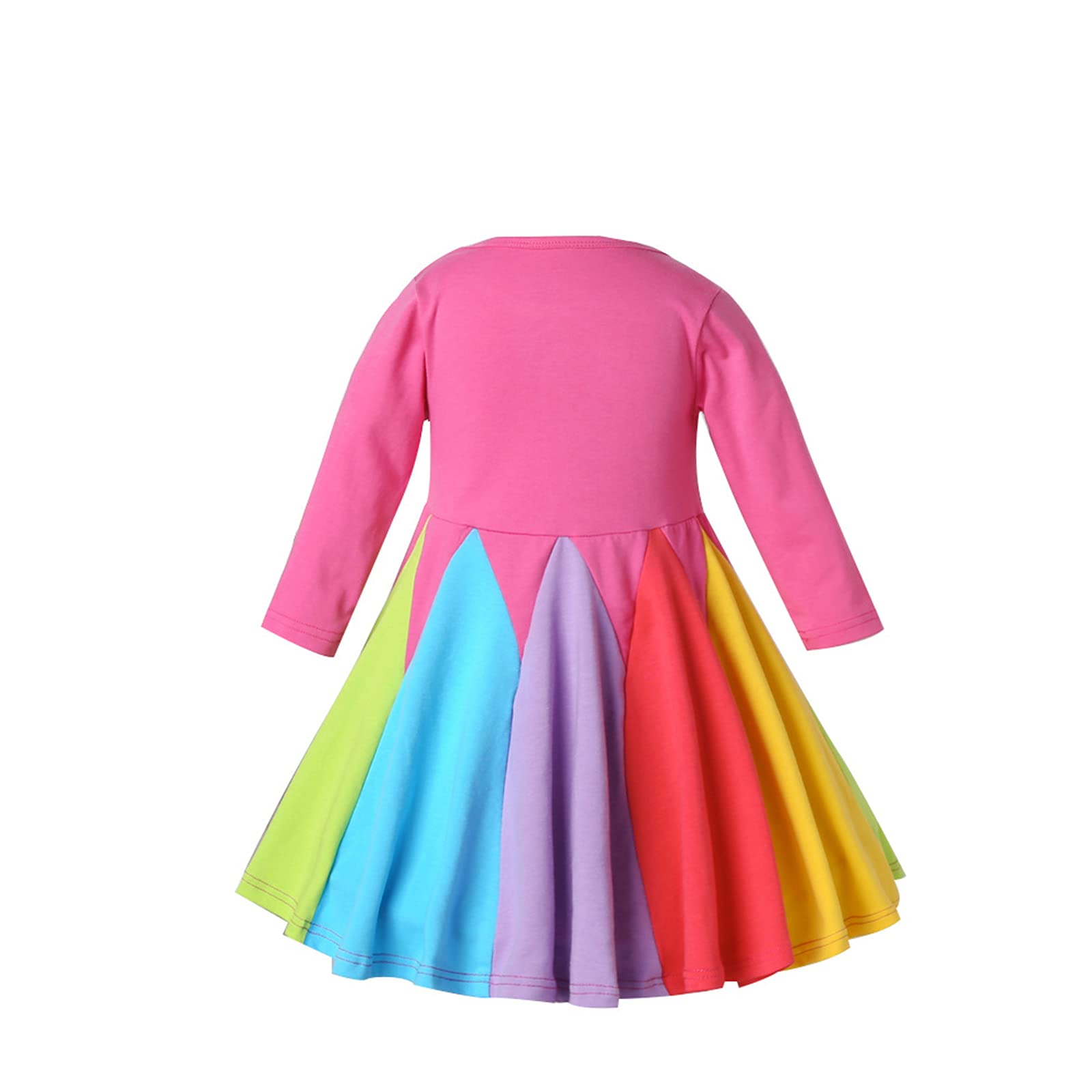 KISSOURBABY Girls Long Sleeve Cotton Casual Dress - Vintage Print Princess Dress for Toddler & Kids - Perfect for Birthday Party, School, Holiday & Family Photos