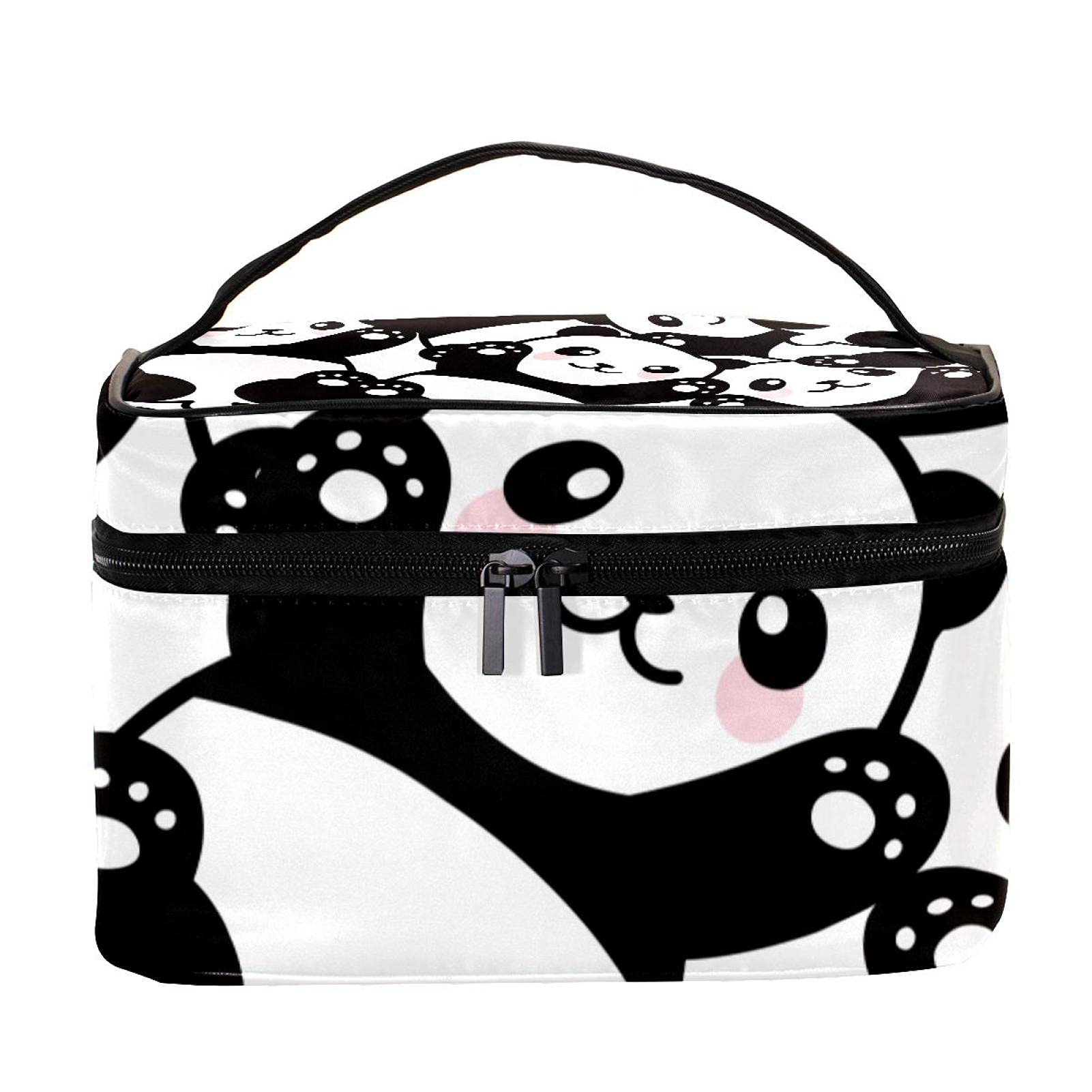 Cute Panda Print Travel Makeup Bag - Large Cosmetic Organizer with Zipper for Women & Girls - Perfect for Travel, Gym, and Daily Essentials Storage