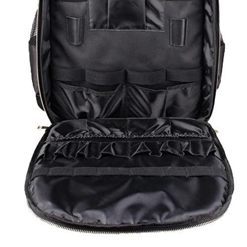 GAH Portable Makeup Tool Bag for Barber & Stylist - Black Professional Cosmetic Organizer - Perfect for Salon, Travel & Home Use