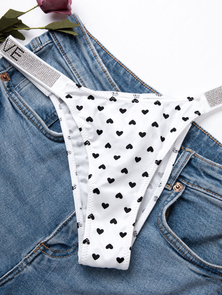 ZASUWA Women's Sexy V Back Lingerie Panties with Rhinestones - Perfect for Valentine's Day, Anniversary Gifts & Romantic Nights