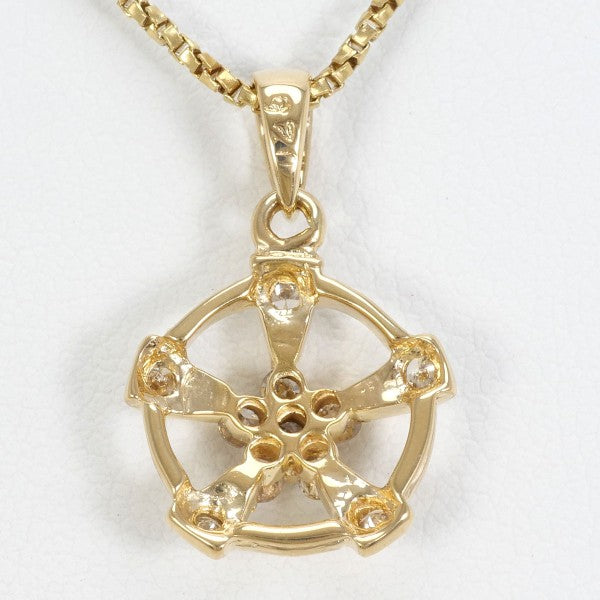 18K Yellow Gold Brown Diamond Pendant Necklace - 0.25ct Natural Diamond, 4.6g, 40cm Chain - Elegant Jewelry Gift for Women, Perfect for Weddings, Anniversaries & Special Occasions