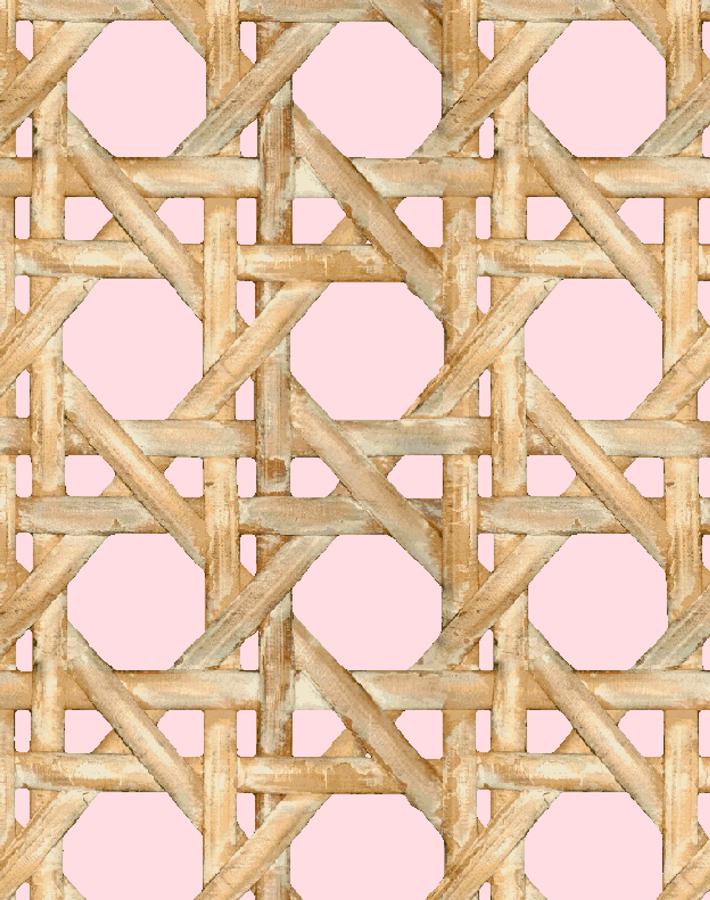 Faux Large Caning Wallpaper in Ballet Slipper Pink - Peel and Stick Removable Wallpaper for Bedroom, Nursery, or Living Room Decor