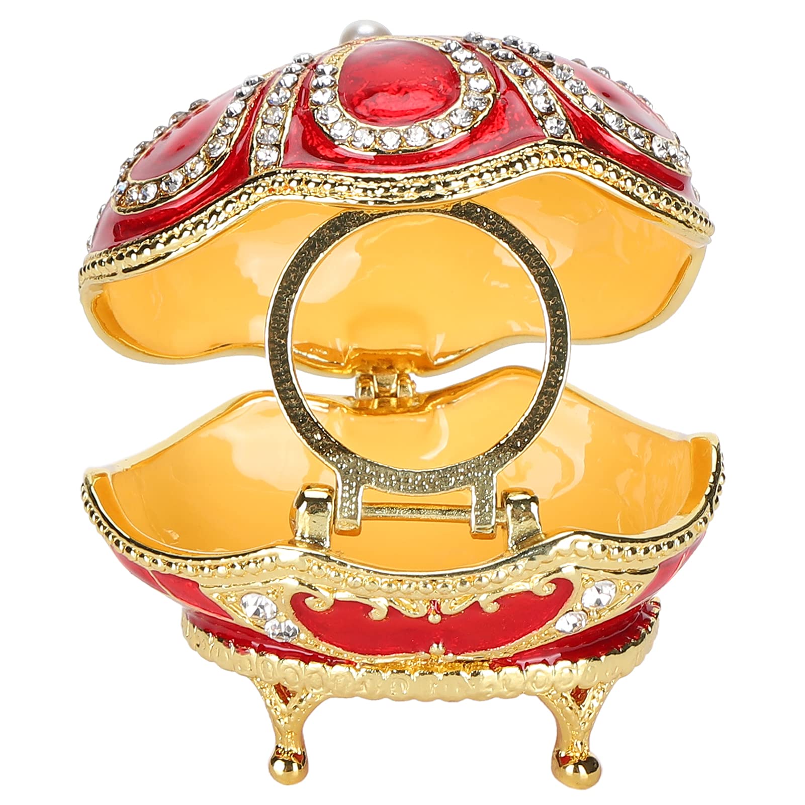 Egg Shaped Jewelry Box - Zinc Alloy Trinket Storage Box for Rings, Necklaces & Small Keepsakes | Perfect Gift for Birthday, Graduation & Home Decor