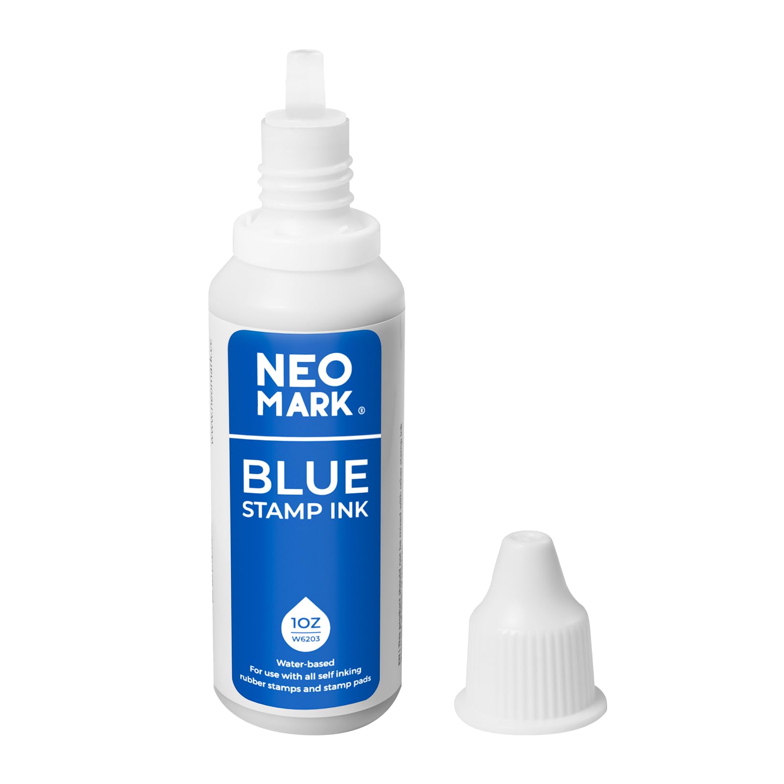 Premium Quick-Drying Stamp Ink - AP-Certified Non-Toxic Refill Ink for Self-Inking Stamps, Date Stamps & Stamp Pads (1oz, Blue) - Ideal for Office, School & Craft Projects