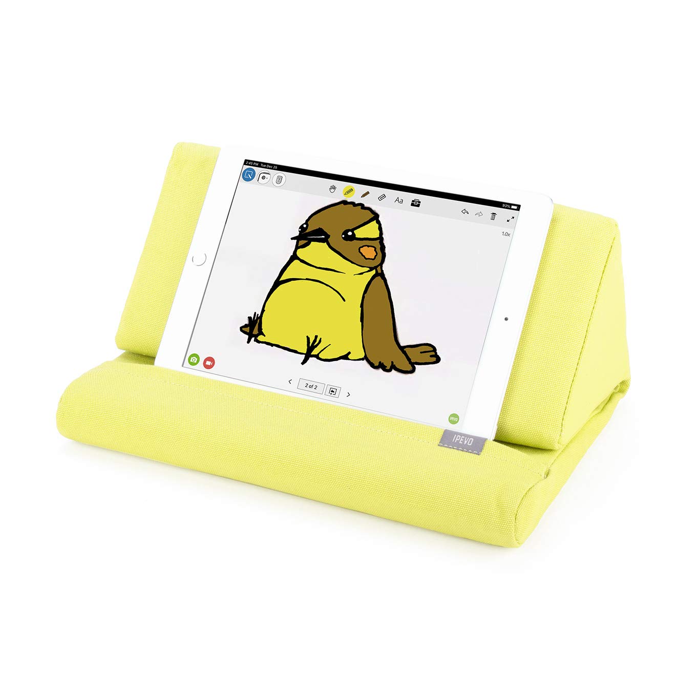 iPevo PadPillow Stand for iPad Air & iPad 4/3/2/1, Nexus, Galaxy Tablets - Adjustable Tablet Holder in Lemongrass (MEPX-07IP) - Perfect for Bed, Couch, Desk & Floor Use