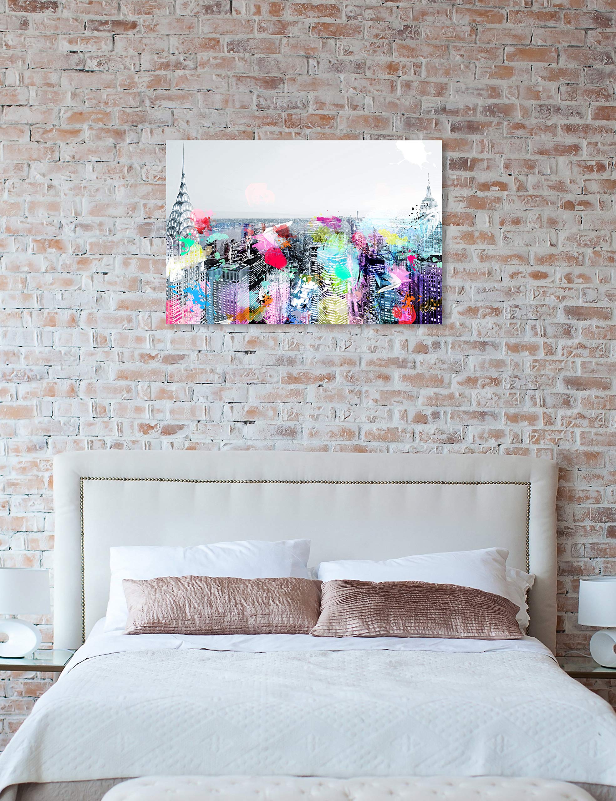 Under The City Lights - Cities and Skylines Wall Art Canvas Prints for Modern Home & Office Decor | Urban Landscape Painting for Living Room, Bedroom