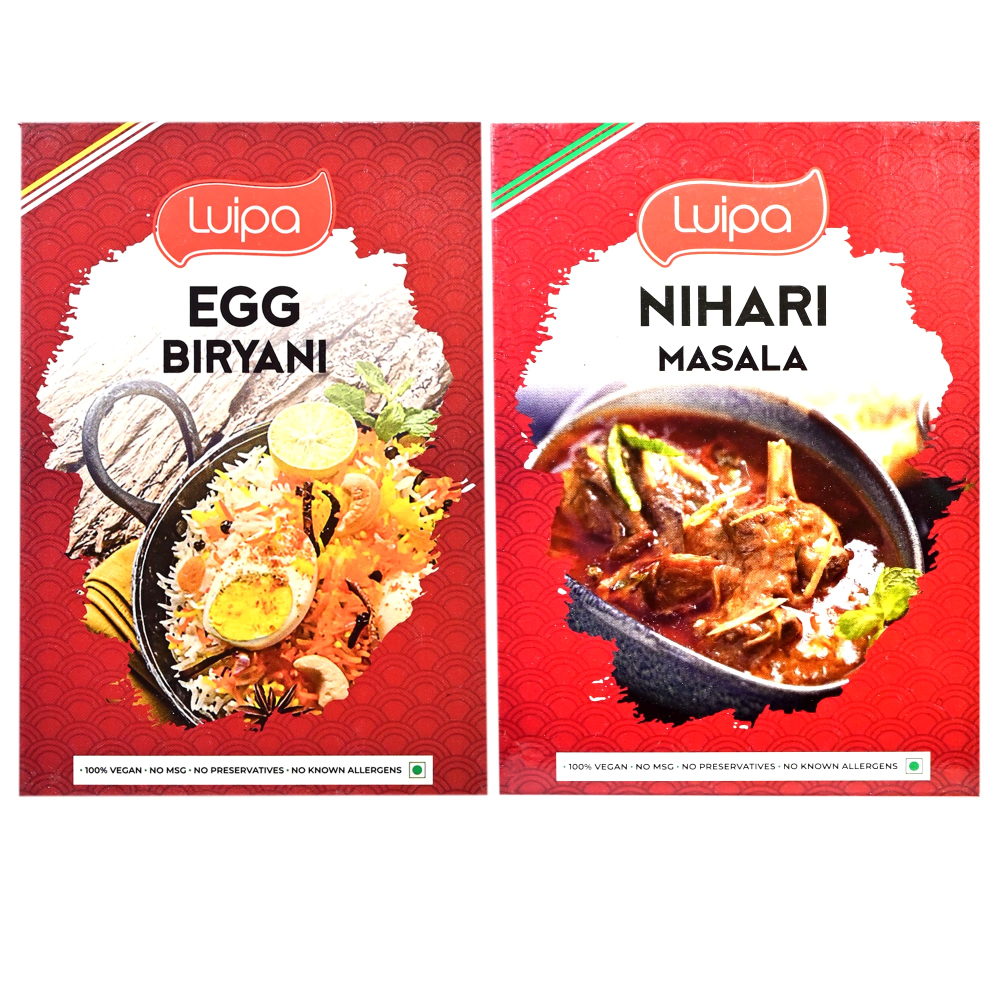Luipa Egg Biryani & Nihari Masala Spice Combo - 100% Vegan, No MSG, No Preservatives - 50g Each - Perfect for Indian Cooking, Vegan Recipes & Flavorful Home Meals