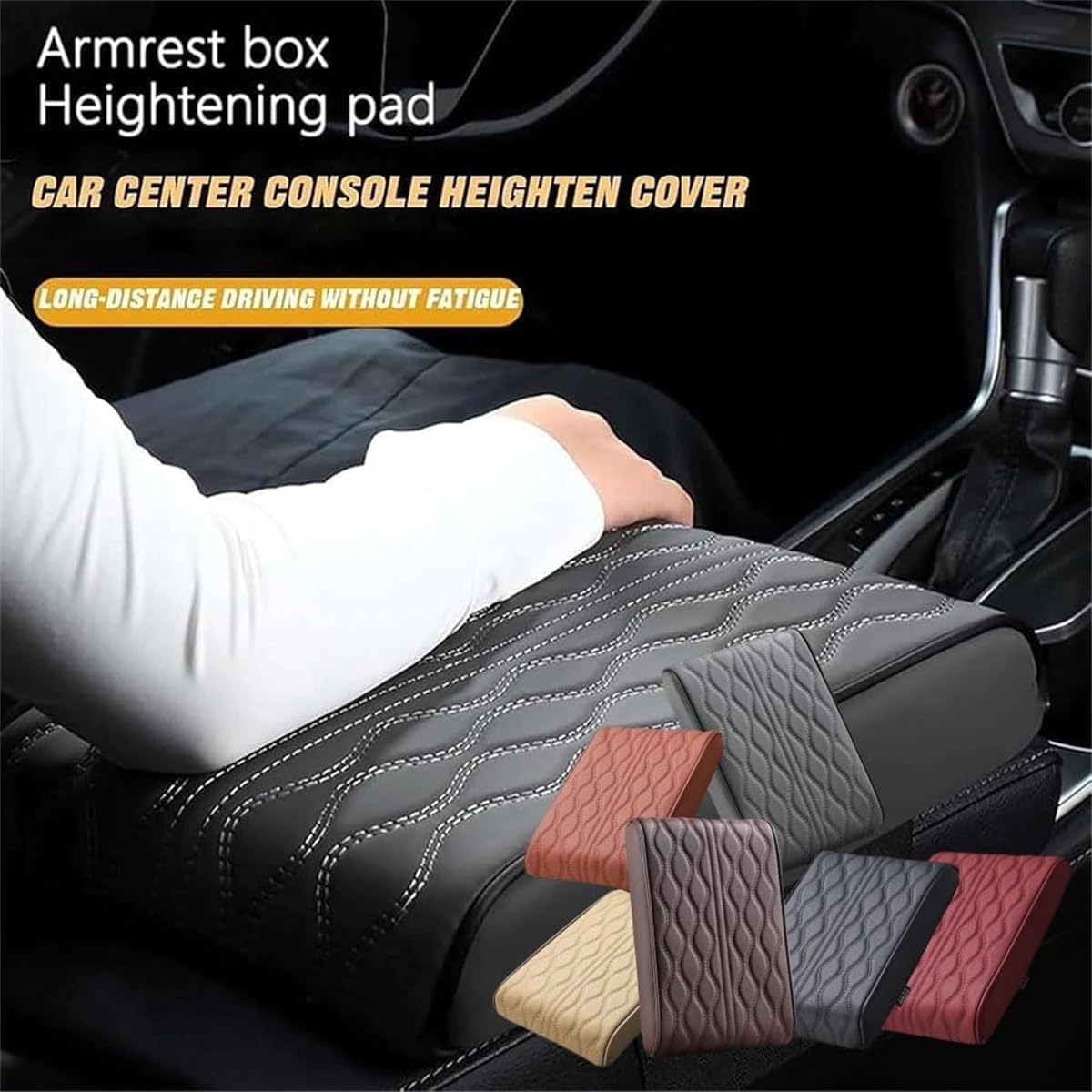 Universal Memory Foam Car Armrest Box Pad - Soft Sponge Cushion Cover for Comfort & Support - Perfect for Long Drives, Road Trips & Daily Commutes