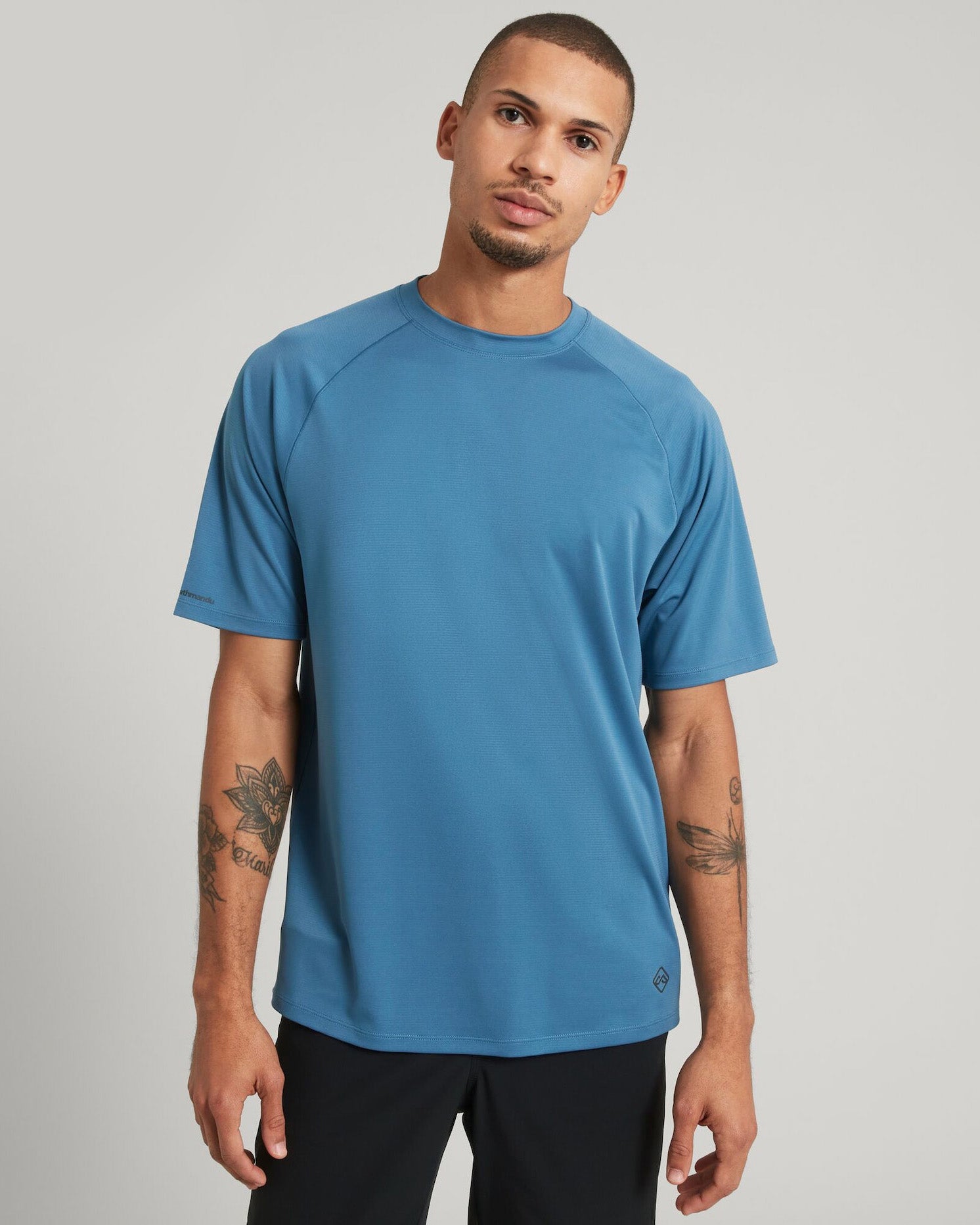 Men's SUN Stopper Short Sleeve T-Shirt - Steel Blue | UV Protection & Breathable Fabric for Outdoor Activities & Summer Wear