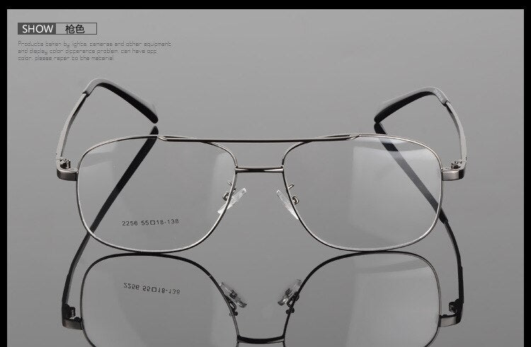 Bclear Men's Full Rim Big Square Double Bridge Alloy Eyeglasses S2256 - Stylish Reading Glasses for Work & Everyday Use