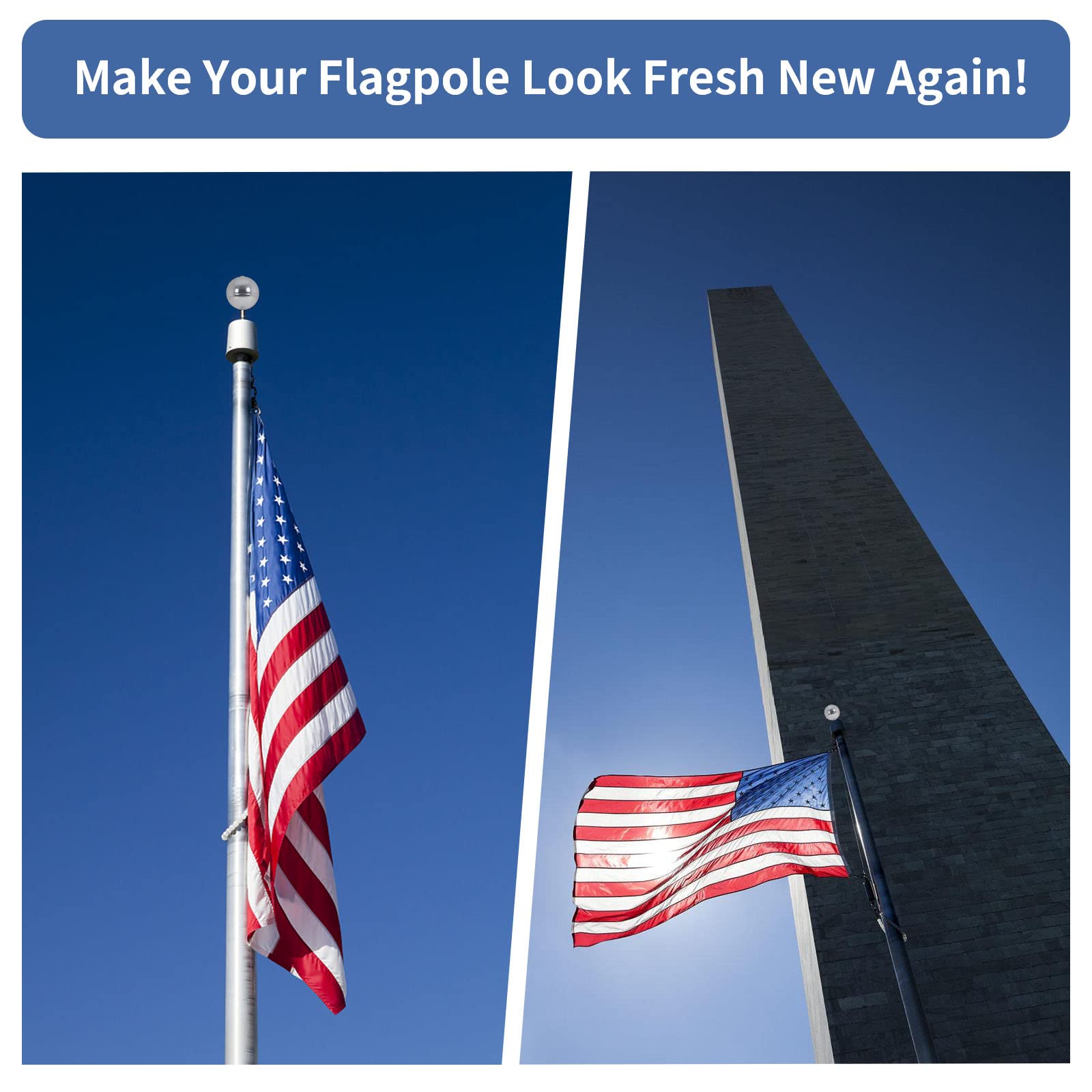 Flag Pole Ball Topper Ornament - 1/2