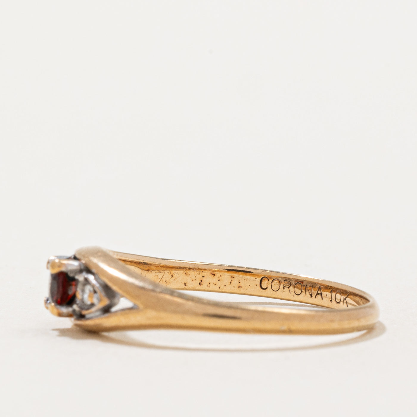 Garnet & Diamond Ring - 0.16ct Garnet with 0.01ctw Diamond Accents - Size 6.25 - Elegant Jewelry for Women, Perfect for Engagement, Anniversary & Special Occasions