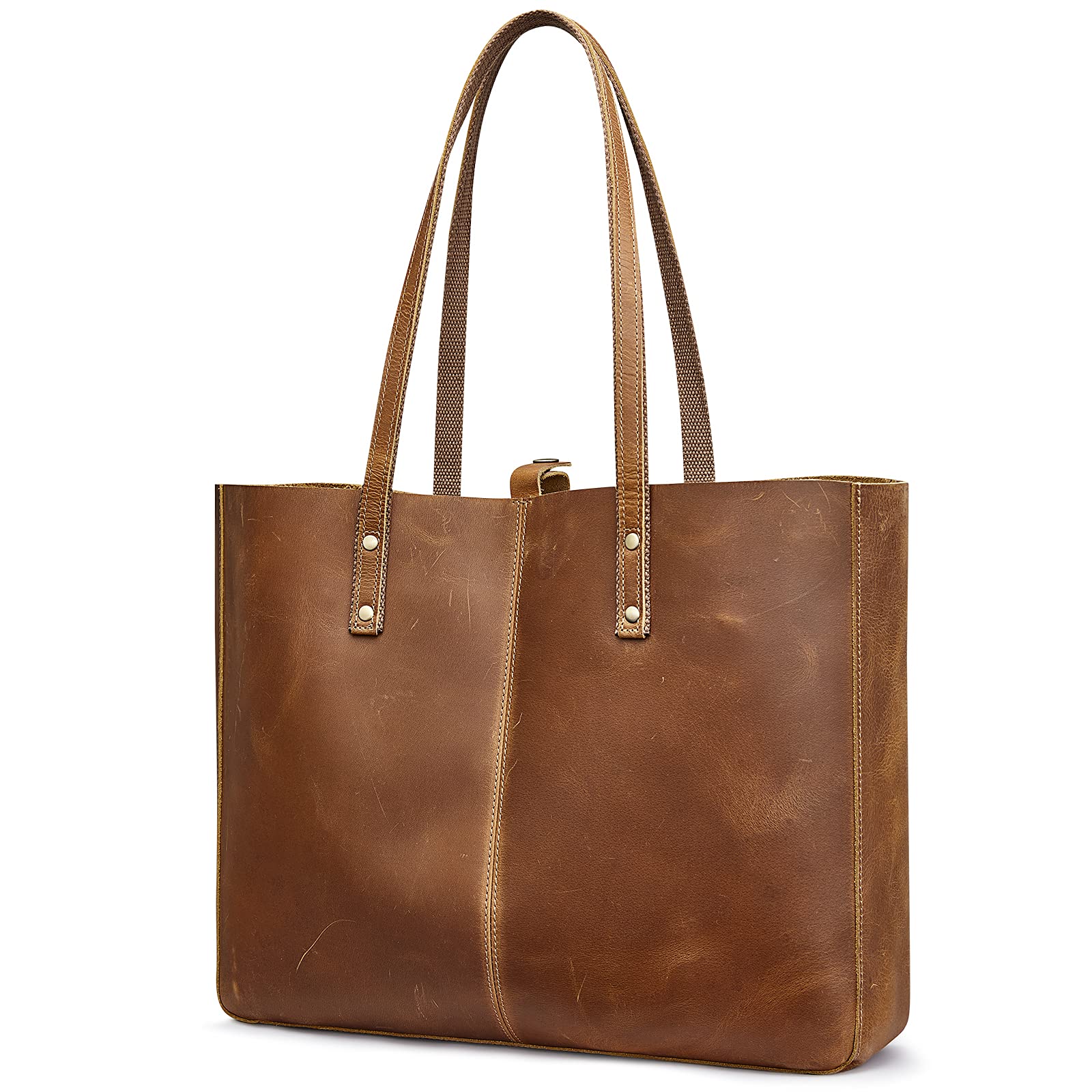 Genuine Leather Shoulder Tote Bag for Women - Large Work Purse Handbag with Spacious Compartments | Perfect for Office, Travel & Everyday Use
