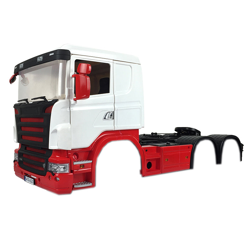 1/14 Scale RC Tractor Truck Trailer Model 802A KIT - Toucan Hobby Painted Low Top Cabin Car Shell DIY Spare Parts for 3-Axle Remote Control Vehicles | Perfect for RC Enthusiasts & Truck Model Collectors
