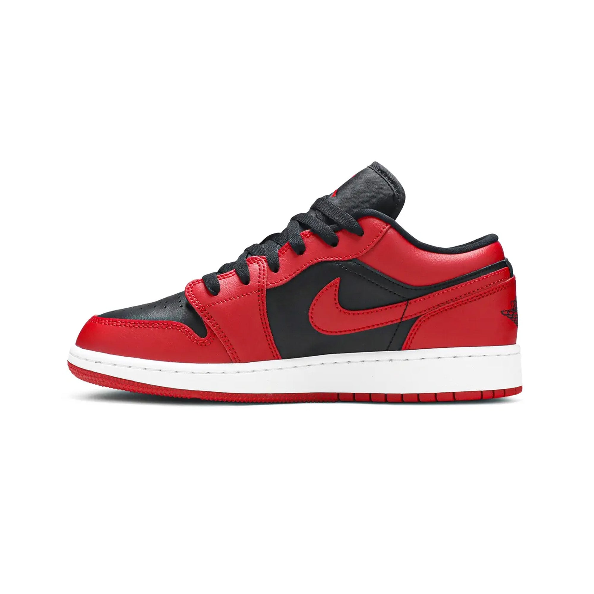 Air Jordan 1 Low 'Reverse Bred' GS Sneakers - Red & Black Basketball Shoes for Kids - Perfect for School, Sports & Casual Wear