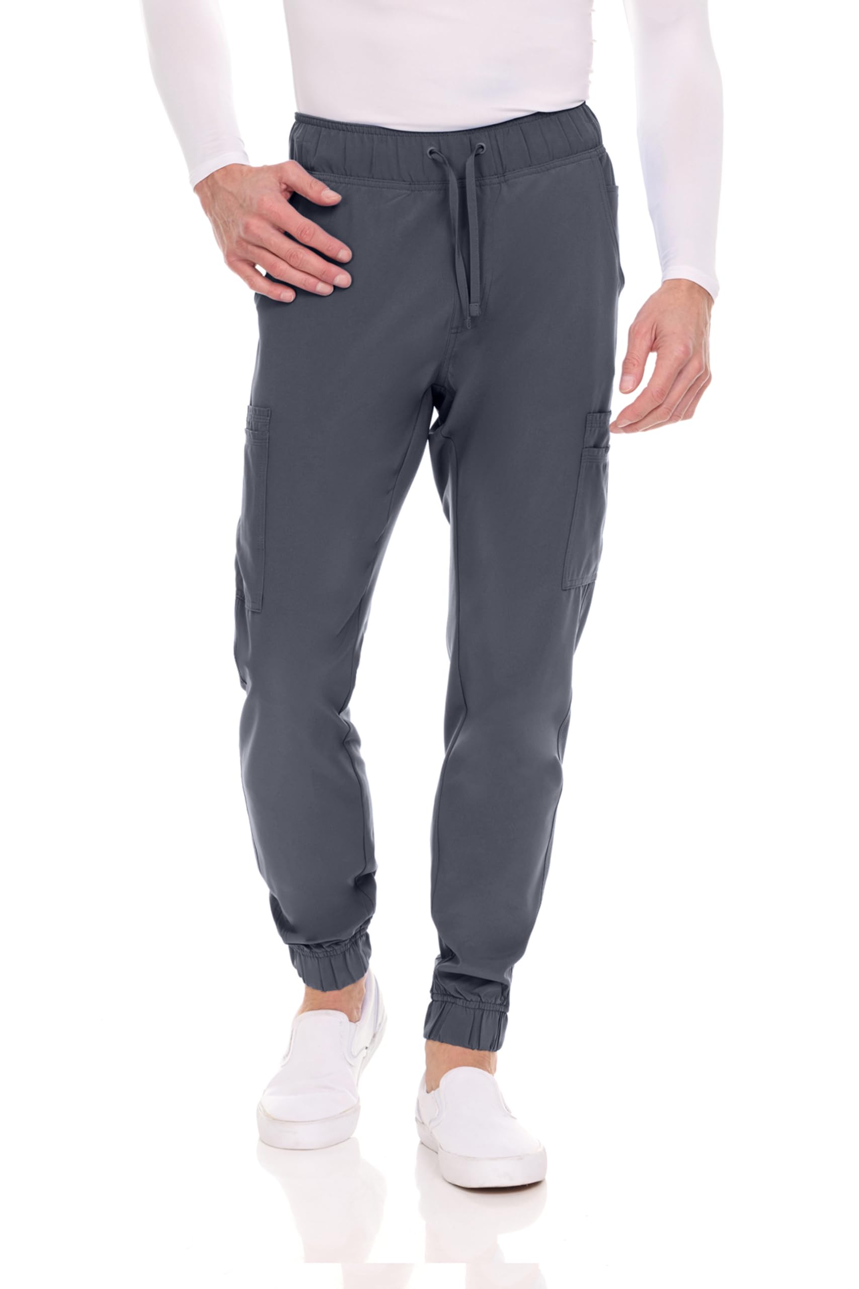 MediChic Men's Stretch Scrub Jogger Pants with 6 Pockets - 8+ Color Options | Comfortable Medical Work Pants for Doctors, Nurses & Healthcare Professionals