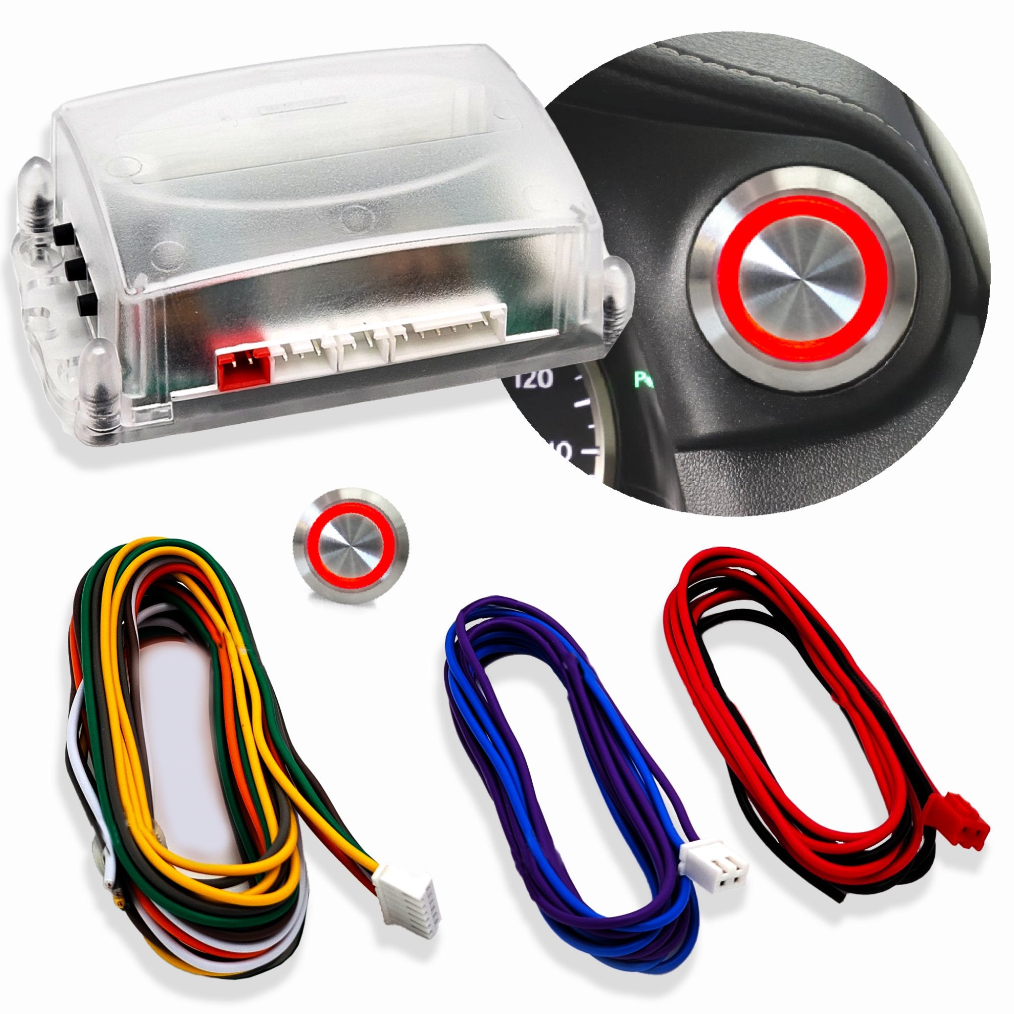1901-1907 Oldsmobile Model F 12V Ignition Billet Push Button Start Stop Switch Kit - Engine Start Conversion for Classic Car Restoration & Hot Rod Builds