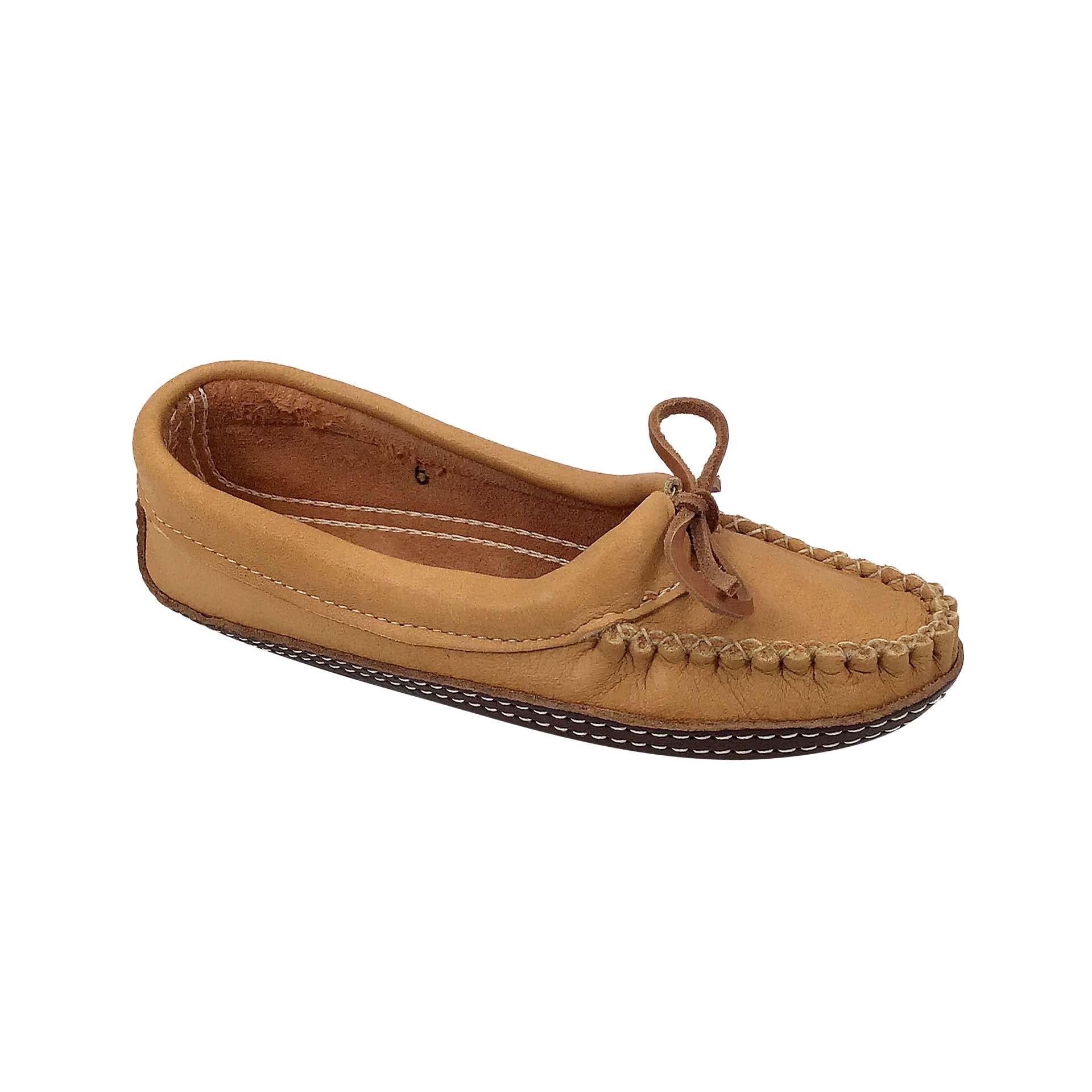Bastien Industries Women's Moose Hide Leather Ballet Moccasins with Heavy Oil Tan Sole - Comfortable Earthing Shoes for Yoga, Meditation & Indoor/Outdoor Wear