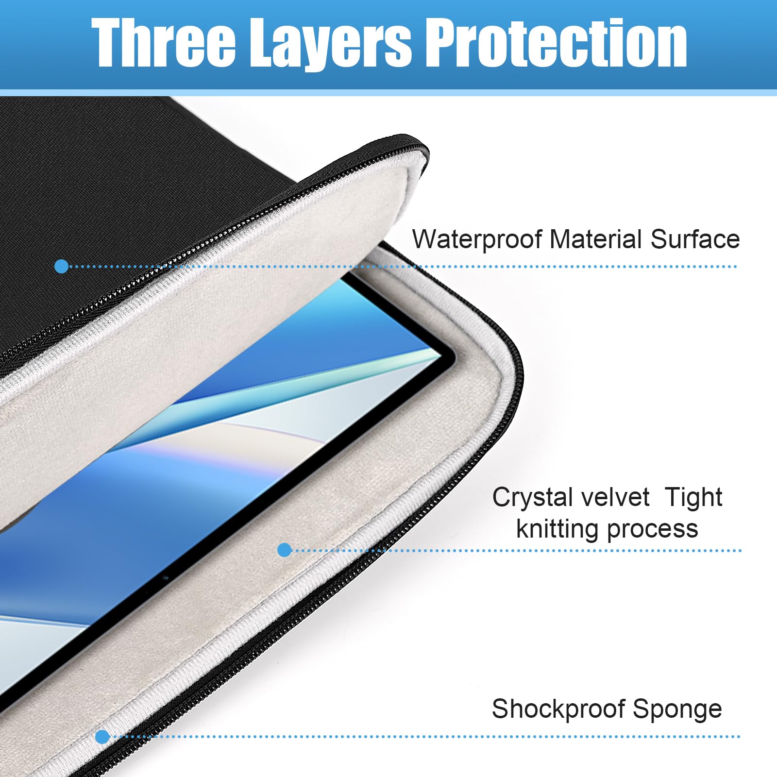 **Ctemnpho 18.5 Inch Laptop Sleeve Case - Portable Zippered Protective Cover for 18.5