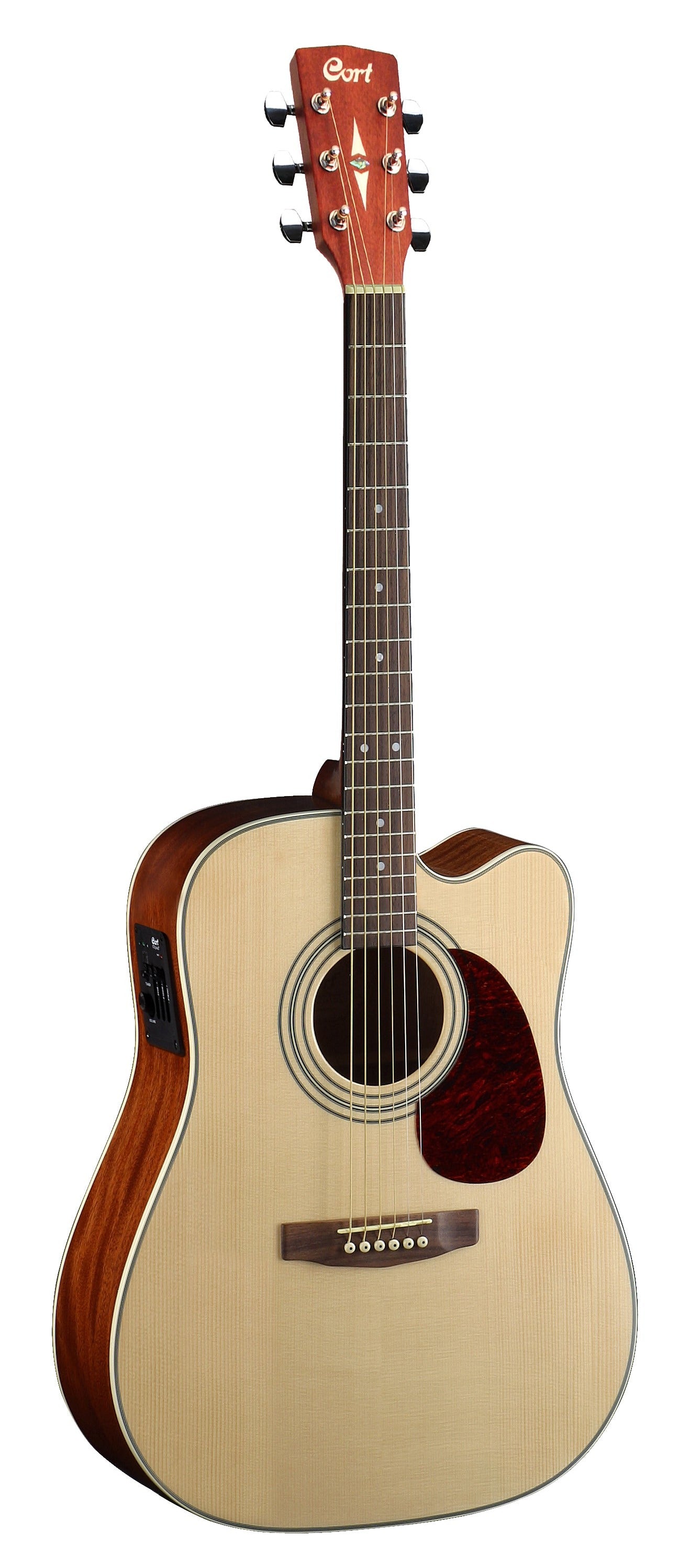 Cort MR500E Dreadnought Cutaway Acoustic-Electric Guitar with Gig Bag - Natural Finish | Perfect for Stage Performances, Studio Recording & Traveling Musicians