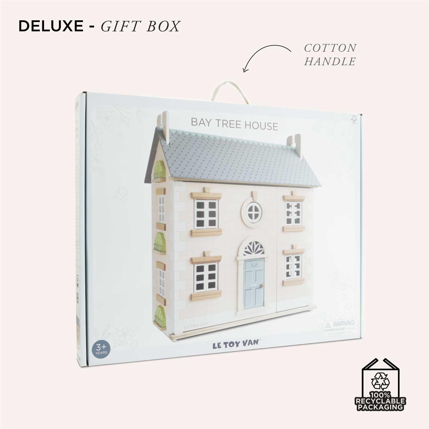 Le Toy Van Bay Tree Doll House - Large 3-Story Wooden Dollhouse Playset for Kids Ages 3+ | Pretend Play, Gift for Girls & Boys, Nursery Decor