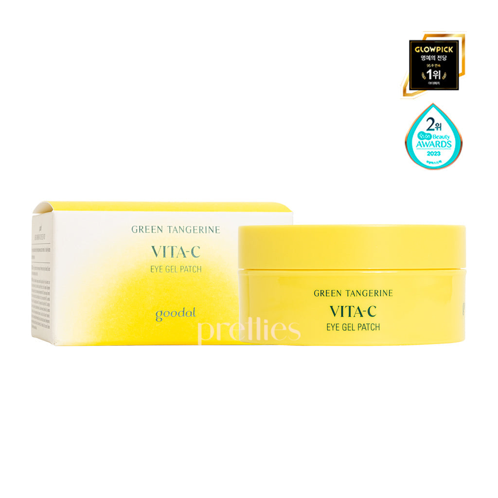 Goodal Green Tangerine Vita C Eye Gel Patch 60 Count - Brightening & Hydrating Under Eye Treatment for Dark Circles & Puffiness - Perfect for Morning Skincare Routine & Travel Essentials