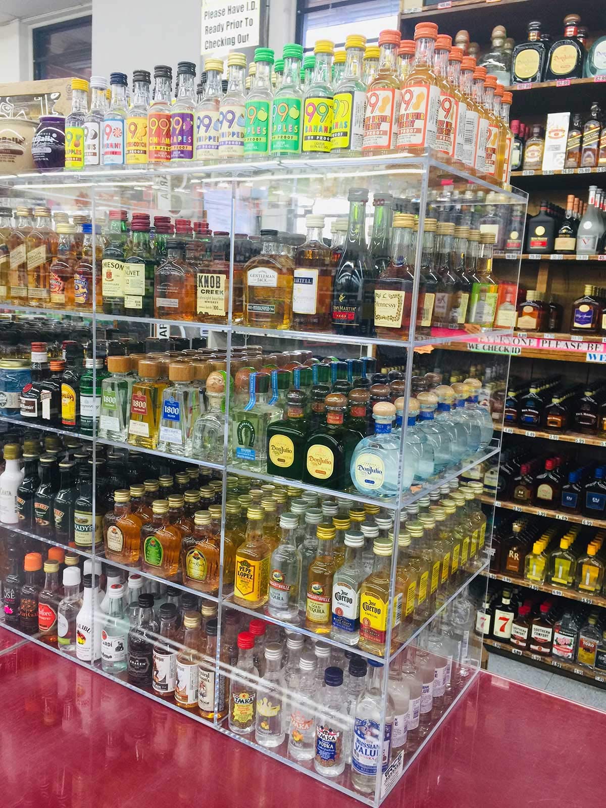 Commercial Retail Display Rack for 50ml Mini Liquor Sampler Bottles & Airplane Shots - 12-Section POS Organizer for Bars, Restaurants, and Retail Stores