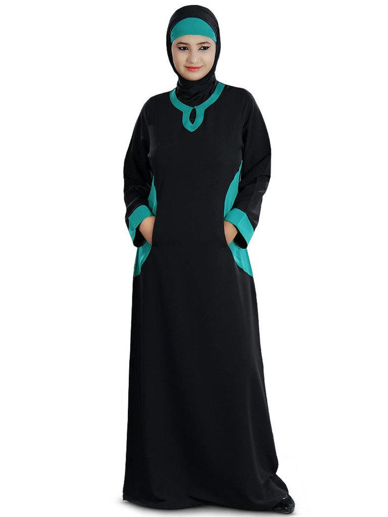 MyBatua Women's Islamic Abaya Dress - Elegant Black Daria Style Prayer Dress for Mosque, Eid & Special Occasions